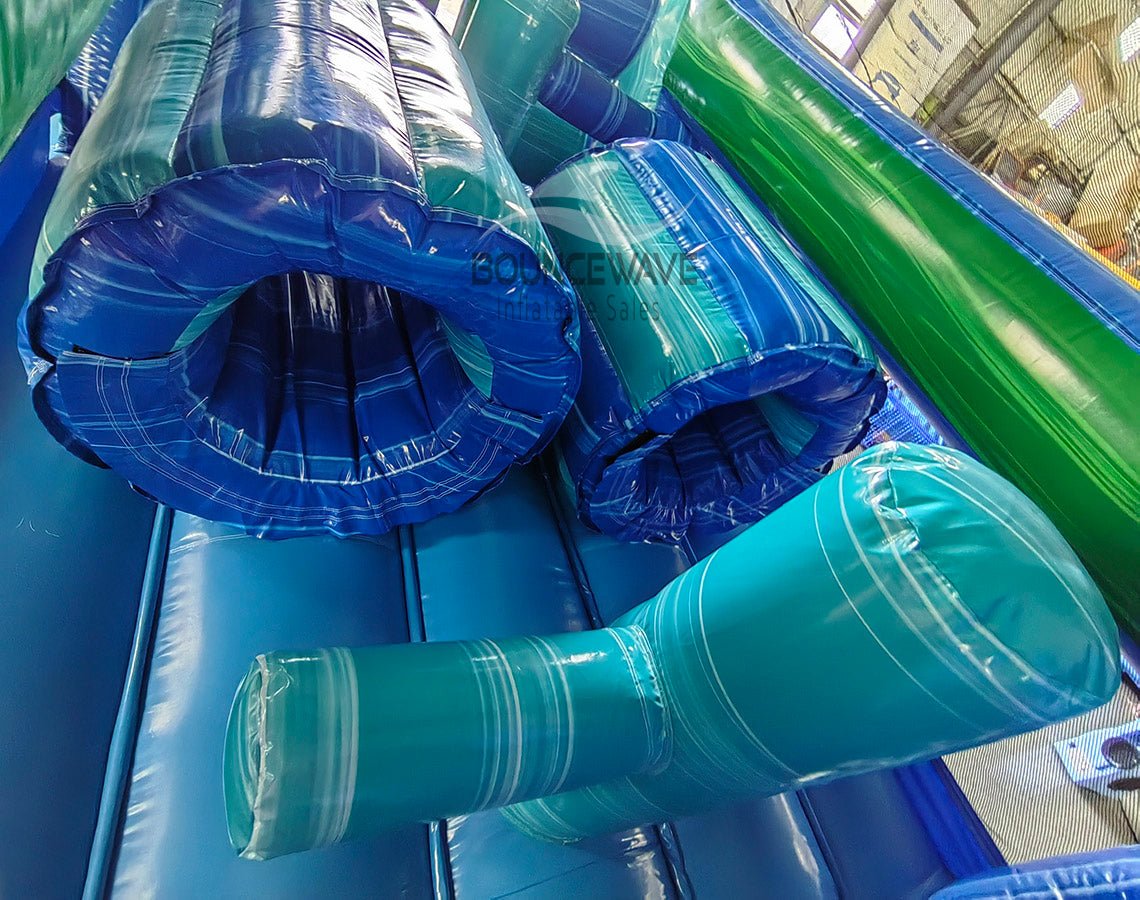 46ft Island Drop Hybrid Inflatable Obstacle Course - BounceWave Inflatable Sales