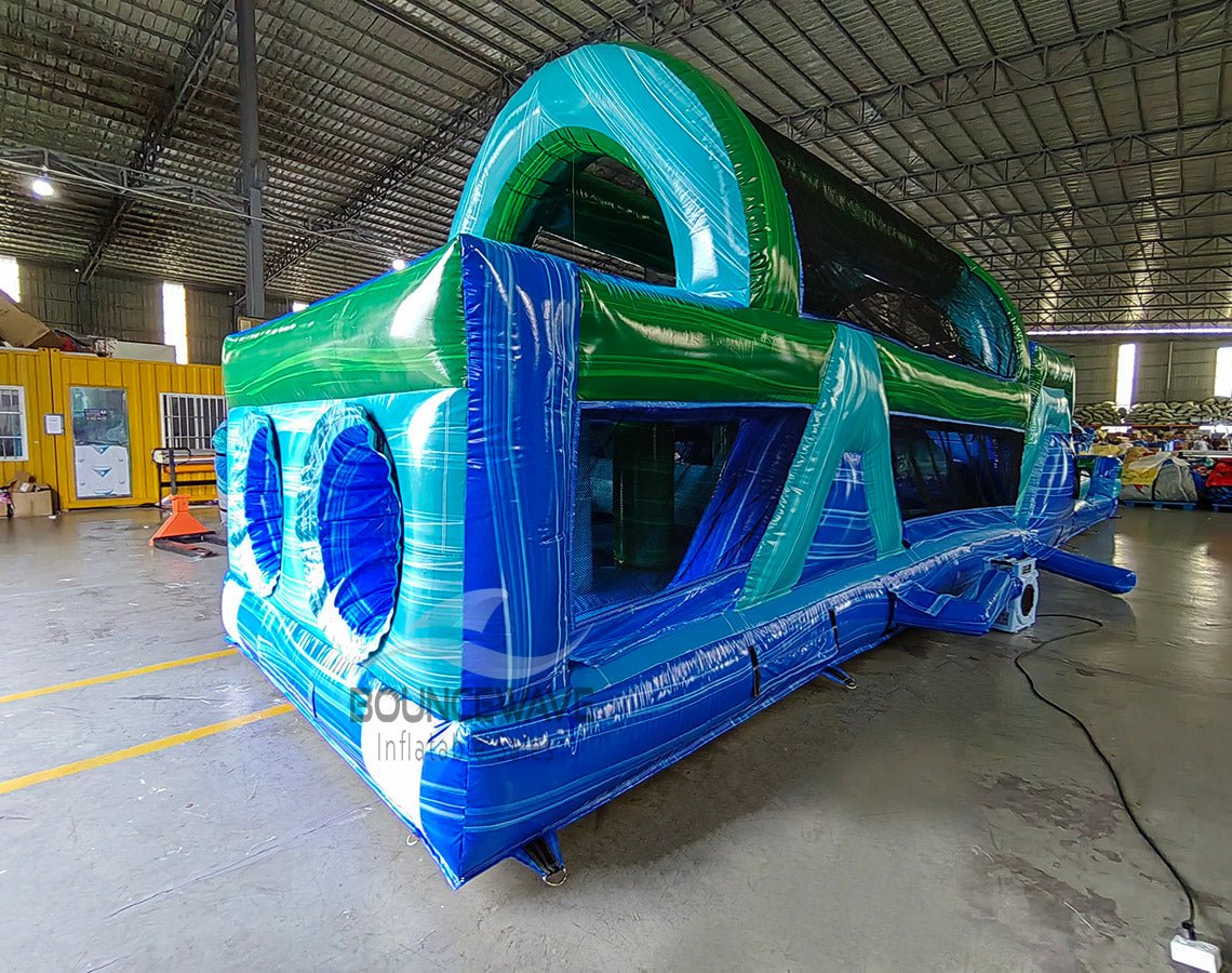 46ft Island Drop Hybrid Inflatable Obstacle Course - BounceWave Inflatable Sales