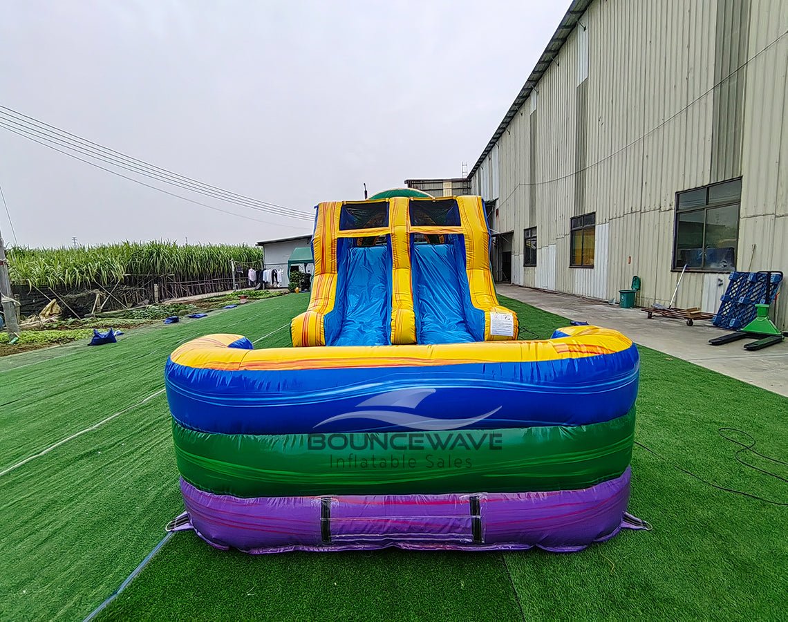 46ft Multi Color Marble Hybrid Wet/Dry Inflatable Obstacle Course - BounceWave Inflatable Sales