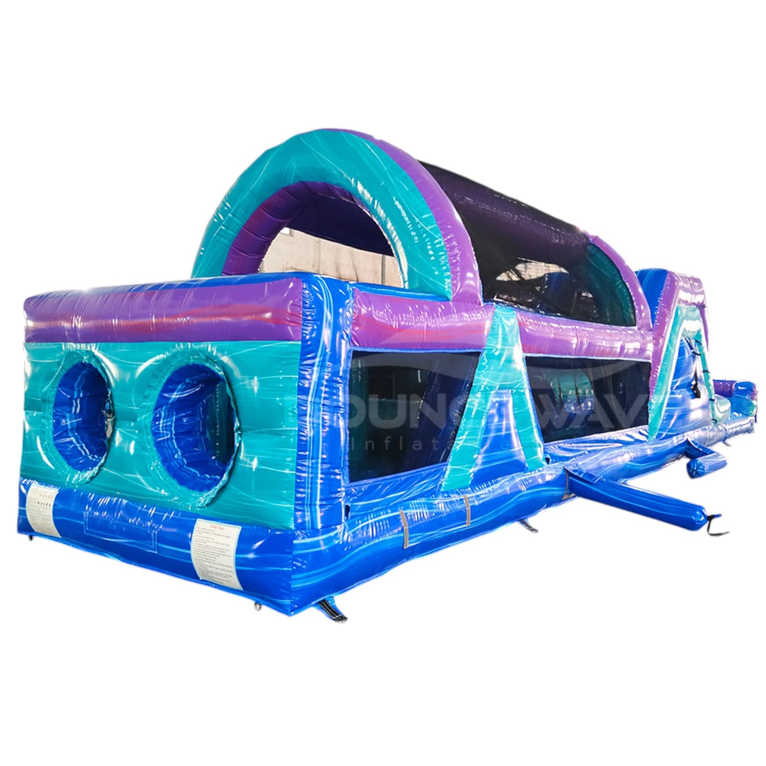 46ft Purple Plunge Hybrid Wet/Dry Inflatable Obstacle Course - BounceWave Inflatable Sales