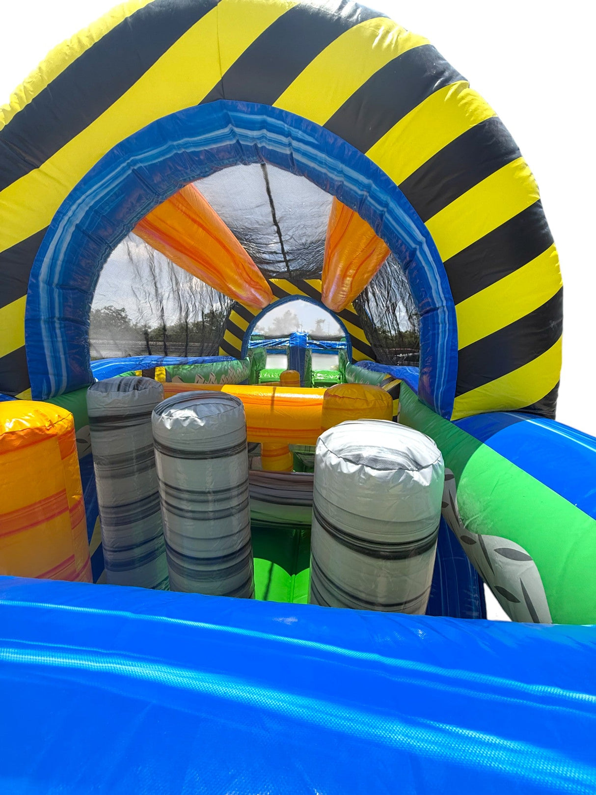 46ft Radioactive Run Hybrid Inflatable Obstacle Course - BounceWave Inflatable Sales