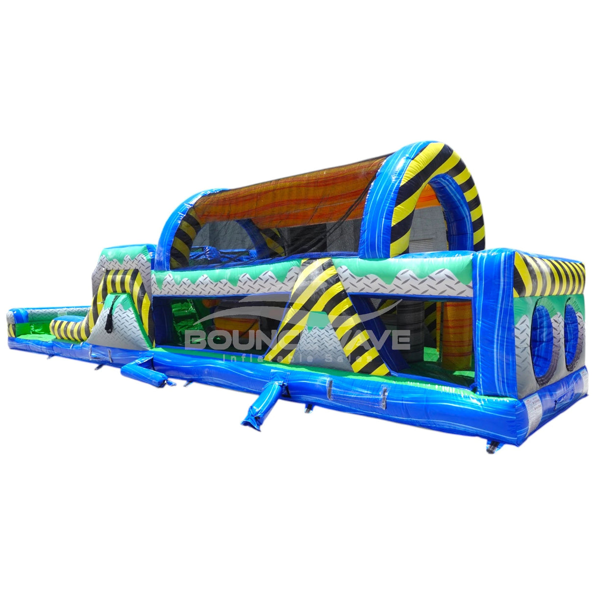 46ft Radioactive Run Hybrid Inflatable Obstacle Course - BounceWave Inflatable Sales