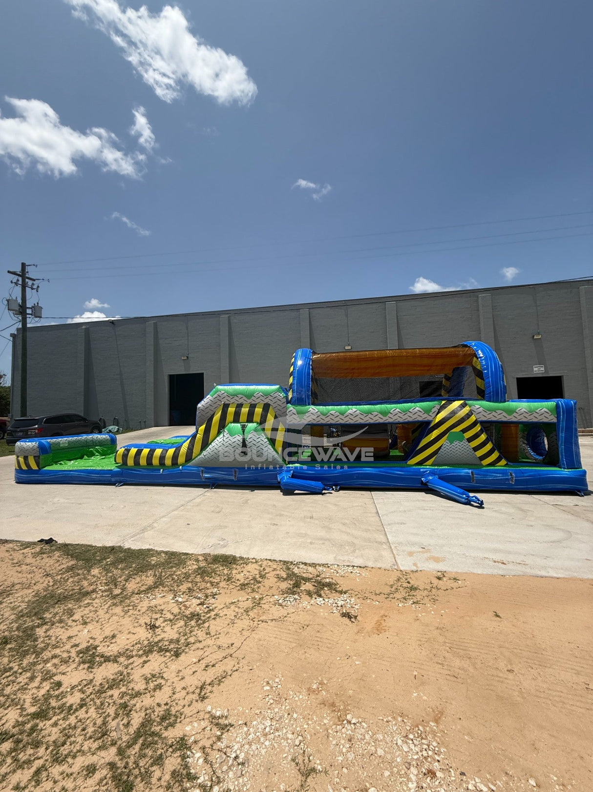 46ft Radioactive Run Hybrid Inflatable Obstacle Course - BounceWave Inflatable Sales