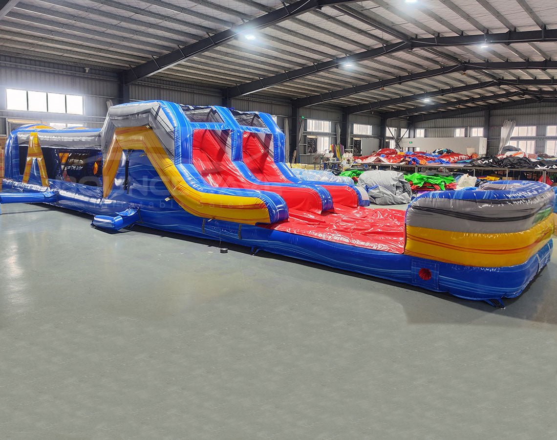 46ft Rip Curl "Flash" Hybrid Inflatable Obstacle Course - BounceWave Inflatable Sales