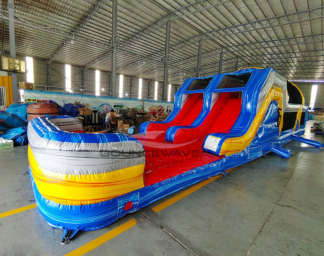 46ft Rip Curl Hybrid Wet/Dry Inflatable Obstacle Course - BounceWave Inflatable Sales