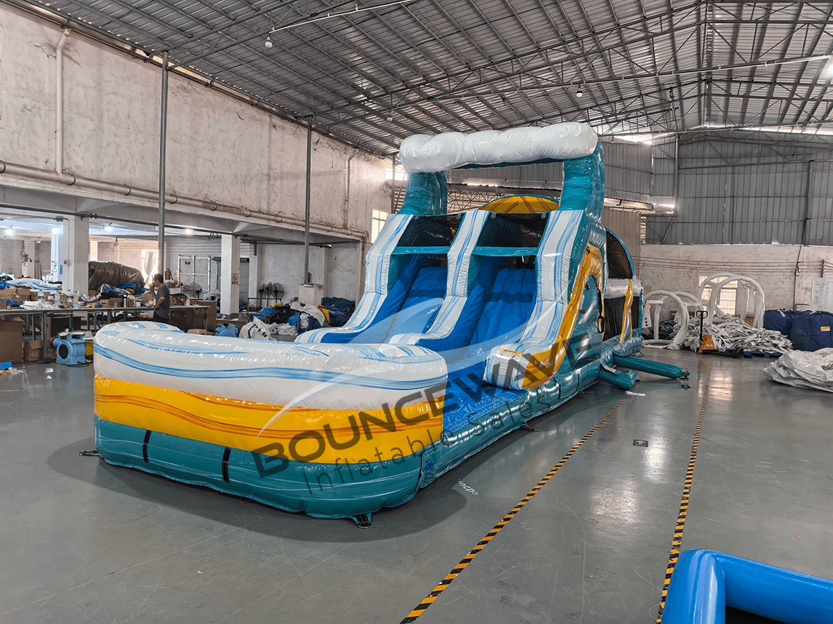 46ft Surfs Up Hybrid Wet/Dry Inflatable Obstacle Course - BounceWave Inflatable Sales