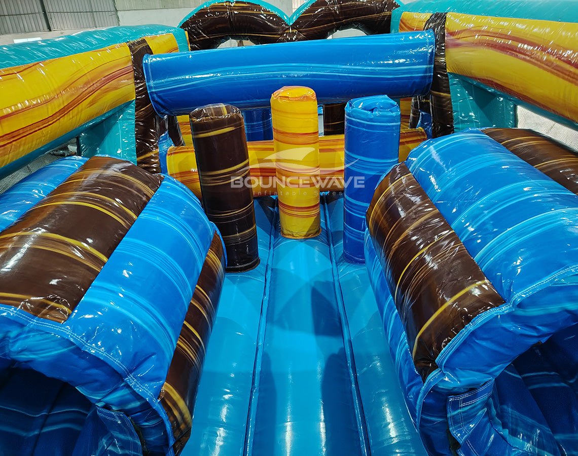 46ft Tropic Shock "Flash" Hybrid Inflatable Obstacle Course - BounceWave Inflatable Sales