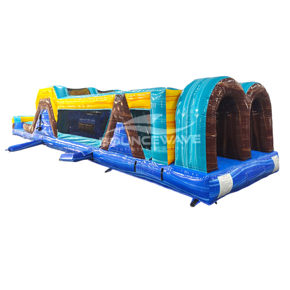 46ft Tropic Shock "Flash" Hybrid Inflatable Obstacle Course - BounceWave Inflatable Sales