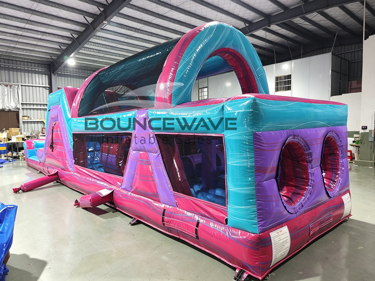 46ft Ultra Shock Hybrid Wet/Dry Inflatable Obstacle Course - BounceWave Inflatable Sales