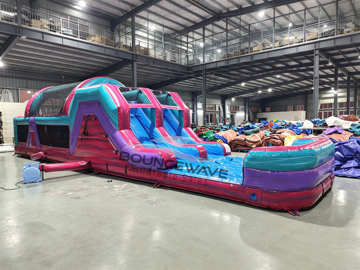 46ft Ultra Shock Hybrid Wet/Dry Inflatable Obstacle Course - BounceWave Inflatable Sales