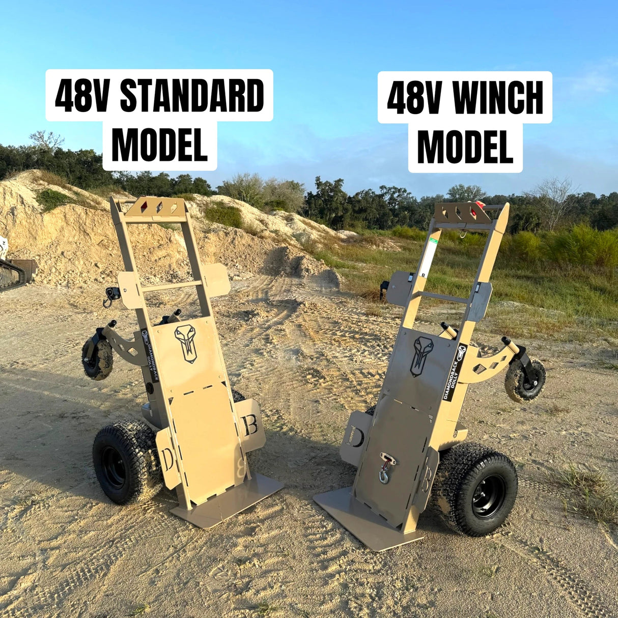 48V Diamondback Motorized Dolly with Winch for Inflatables - BounceWave Inflatable Sales