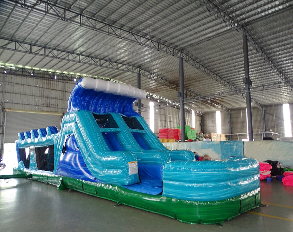 50ft Shark Attack Wet/Dry Inflatable Obstacle Course - BounceWave Inflatable Sales