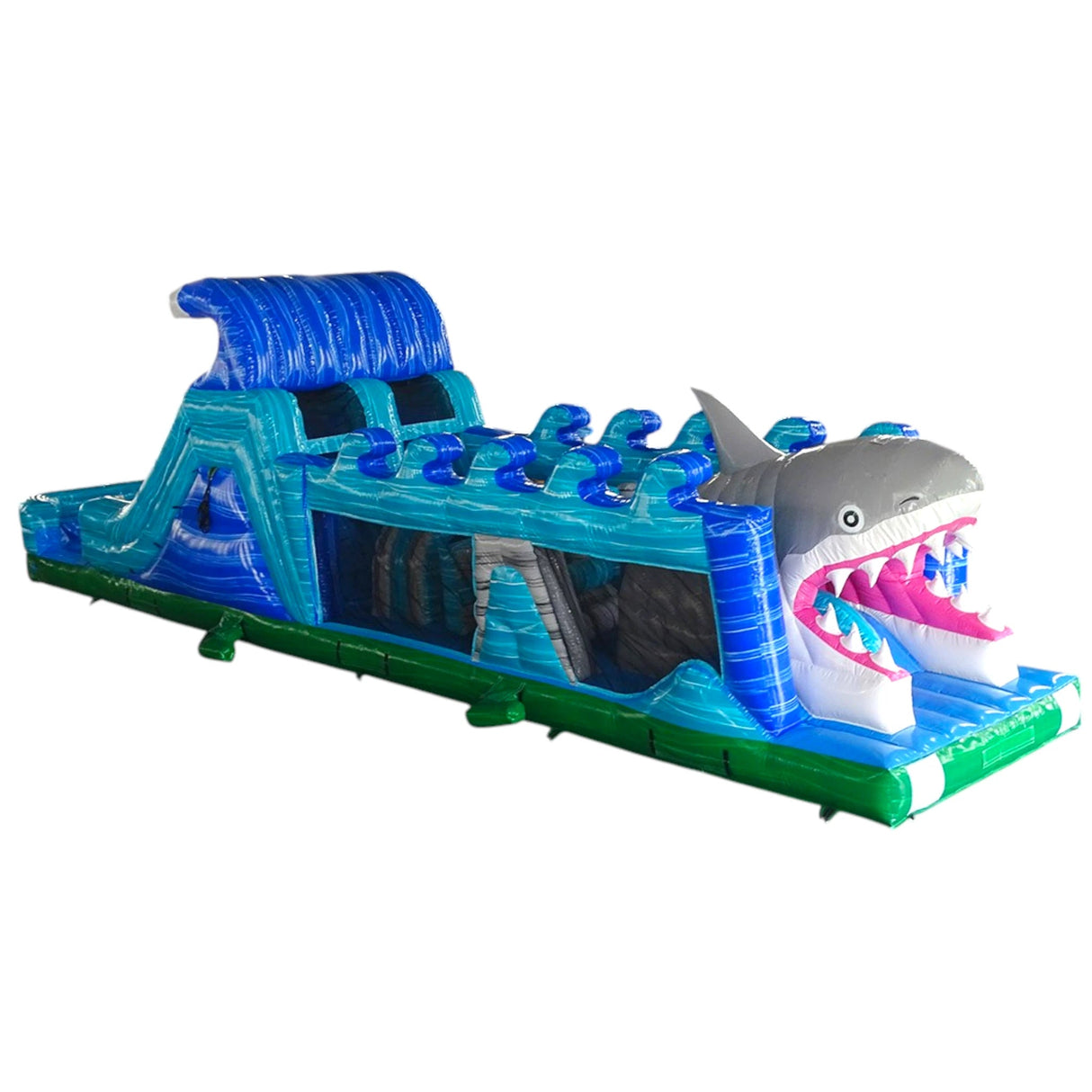 50ft Shark Attack Wet/Dry Inflatable Obstacle Course - BounceWave Inflatable Sales
