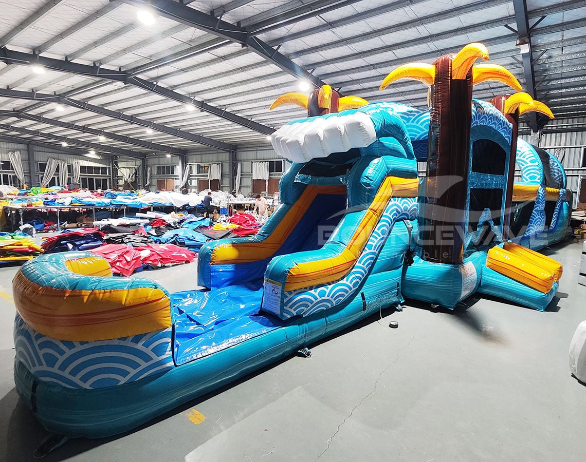 56.5ft Akua Falls 2 - Piece Obstacle - Combo - BounceWave Inflatable Sales