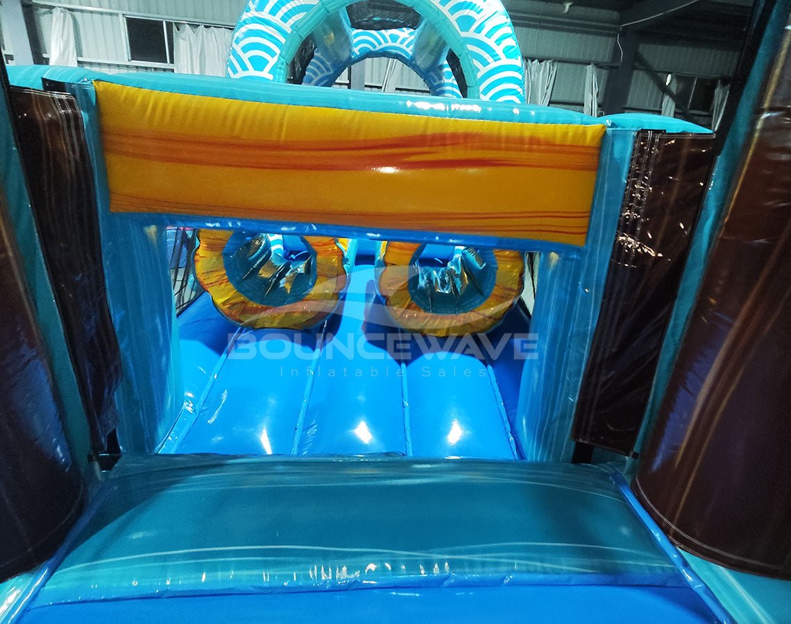 56.5ft Akua Falls 2 - Piece Obstacle - Combo - BounceWave Inflatable Sales