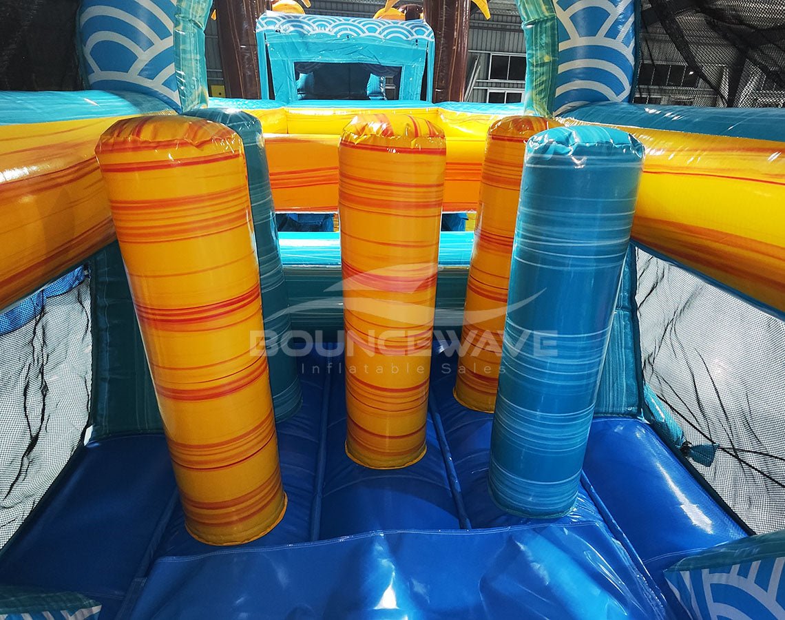 56.5ft Akua Falls 2 - Piece Obstacle - Combo - BounceWave Inflatable Sales