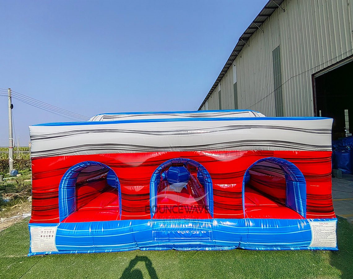 62ft Baja Triple Lane 2 - Piece Wet/Dry Inflatable Obstacle Course - BounceWave Inflatable Sales