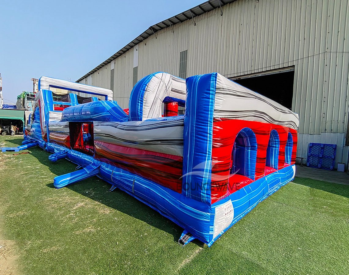 62ft Baja Triple Lane 2 - Piece Wet/Dry Inflatable Obstacle Course - BounceWave Inflatable Sales