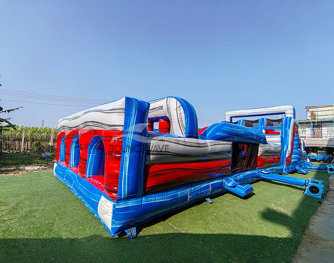 62ft Baja Triple Lane 2 - Piece Wet/Dry Inflatable Obstacle Course - BounceWave Inflatable Sales