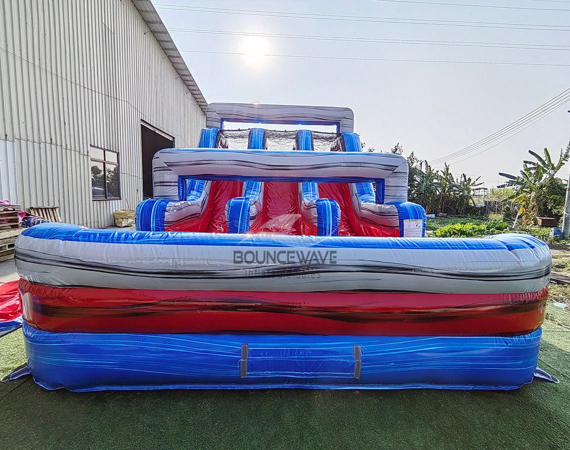 62ft Baja Triple Lane 2 - Piece Wet/Dry Inflatable Obstacle Course - BounceWave Inflatable Sales