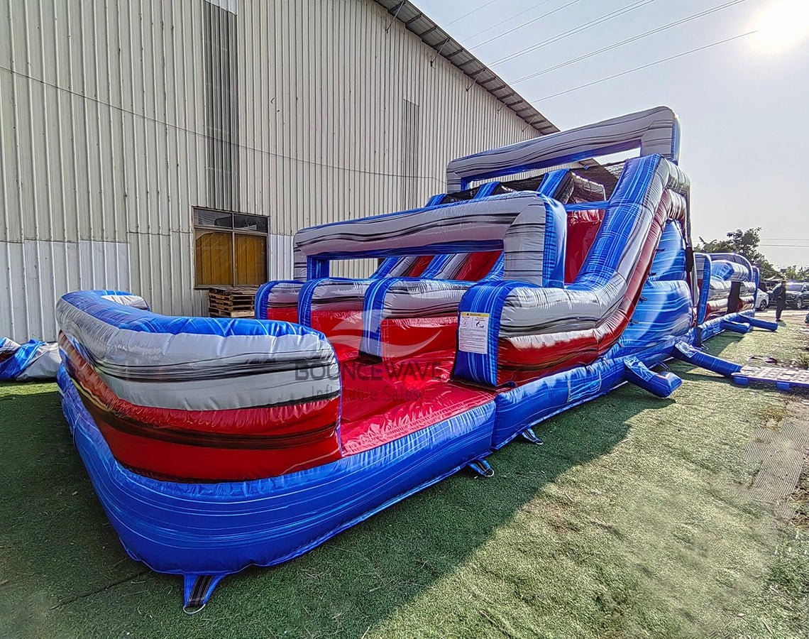62ft Baja Triple Lane 2 - Piece Wet/Dry Inflatable Obstacle Course - BounceWave Inflatable Sales