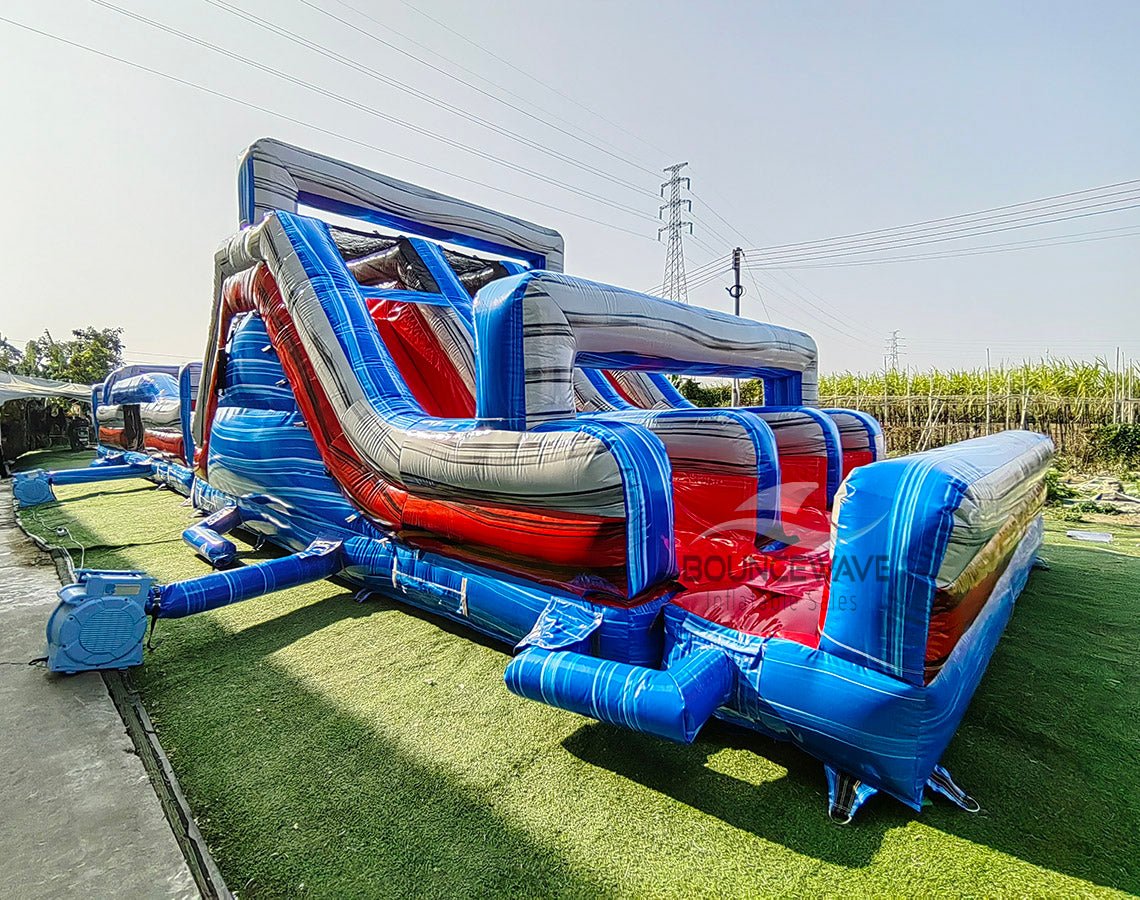 62ft Baja Triple Lane 2 - Piece Wet/Dry Inflatable Obstacle Course - BounceWave Inflatable Sales
