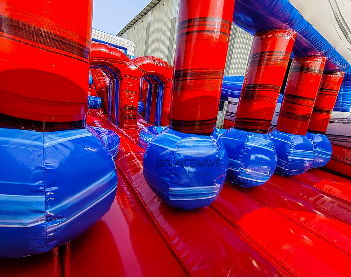 62ft Baja Triple Lane 2 - Piece Wet/Dry Inflatable Obstacle Course - BounceWave Inflatable Sales