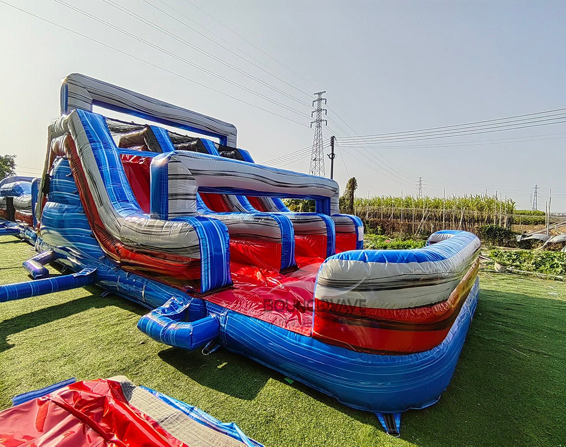 62ft Baja Triple Lane 2 - Piece Wet/Dry Inflatable Obstacle Course - BounceWave Inflatable Sales