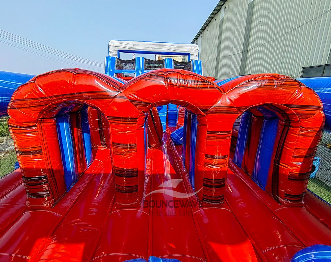 62ft Baja Triple Lane 2 - Piece Wet/Dry Inflatable Obstacle Course - BounceWave Inflatable Sales