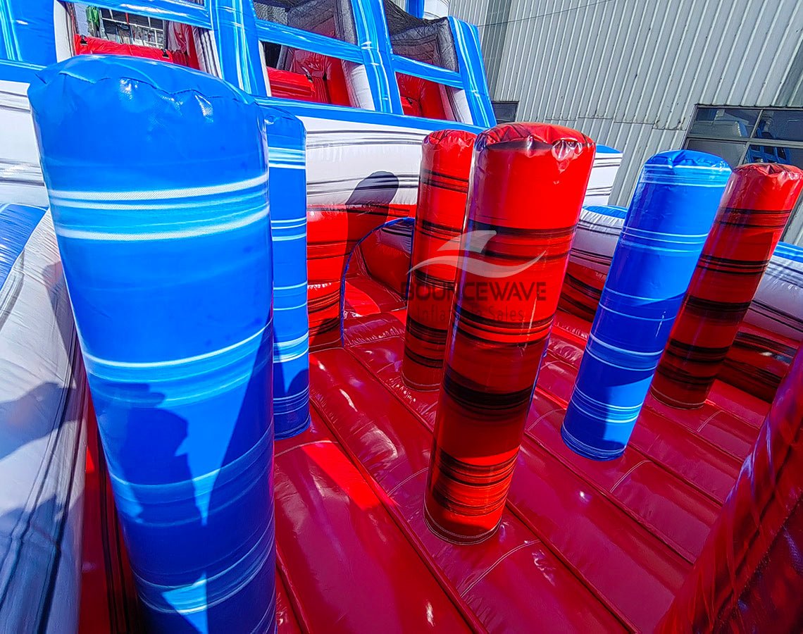 62ft Baja Triple Lane 2 - Piece Wet/Dry Inflatable Obstacle Course - BounceWave Inflatable Sales