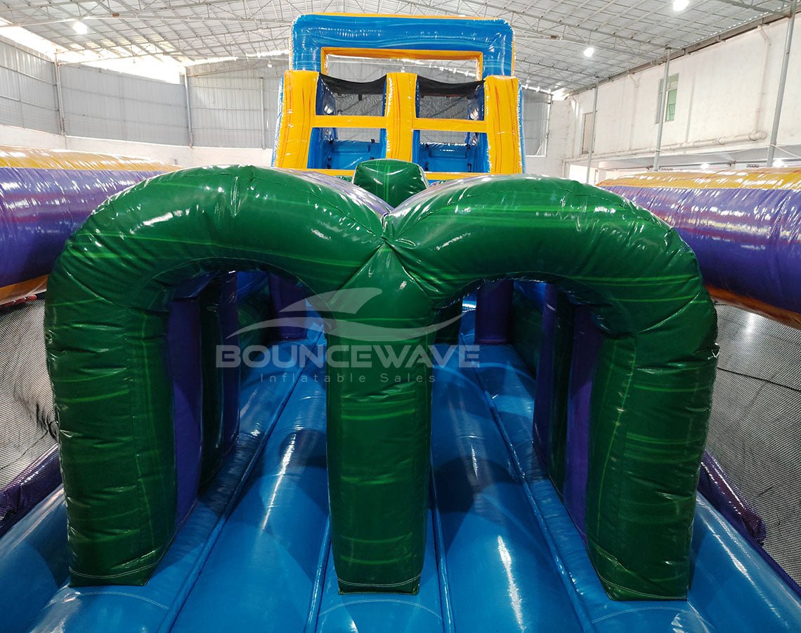 62ft Goombay 2 - Piece Wet/Dry Inflatable Obstacle Course - BounceWave Inflatable Sales