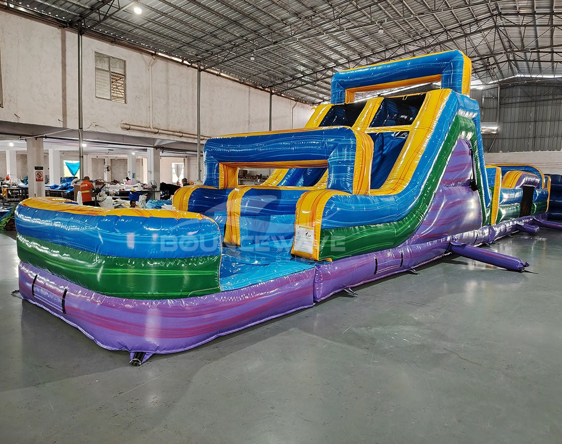 62ft Goombay 2 - Piece Wet/Dry Inflatable Obstacle Course - BounceWave Inflatable Sales
