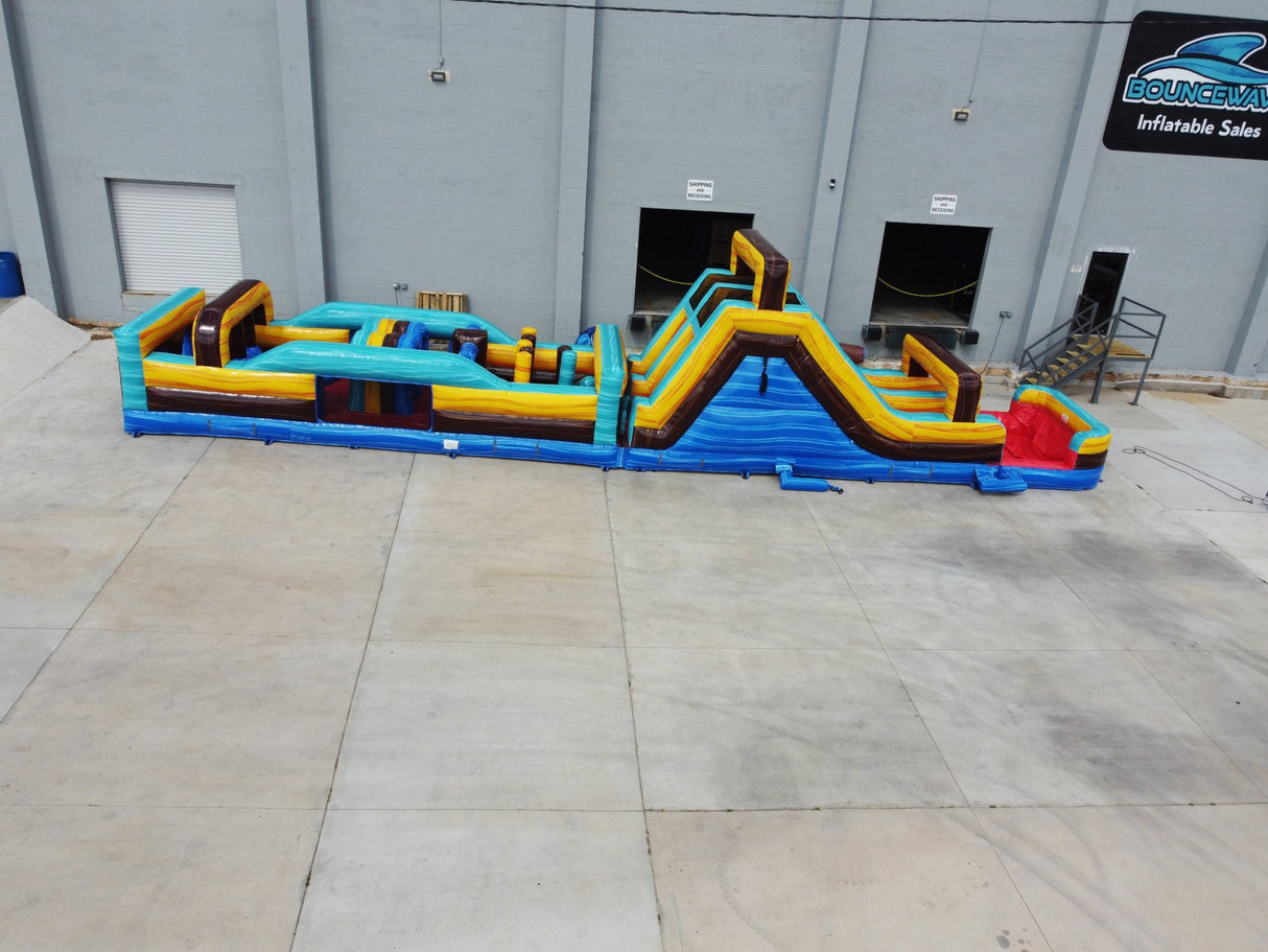 62ft Tropic Shock 2 - Piece Wet/Dry Inflatable Obstacle Course - BounceWave Inflatable Sales
