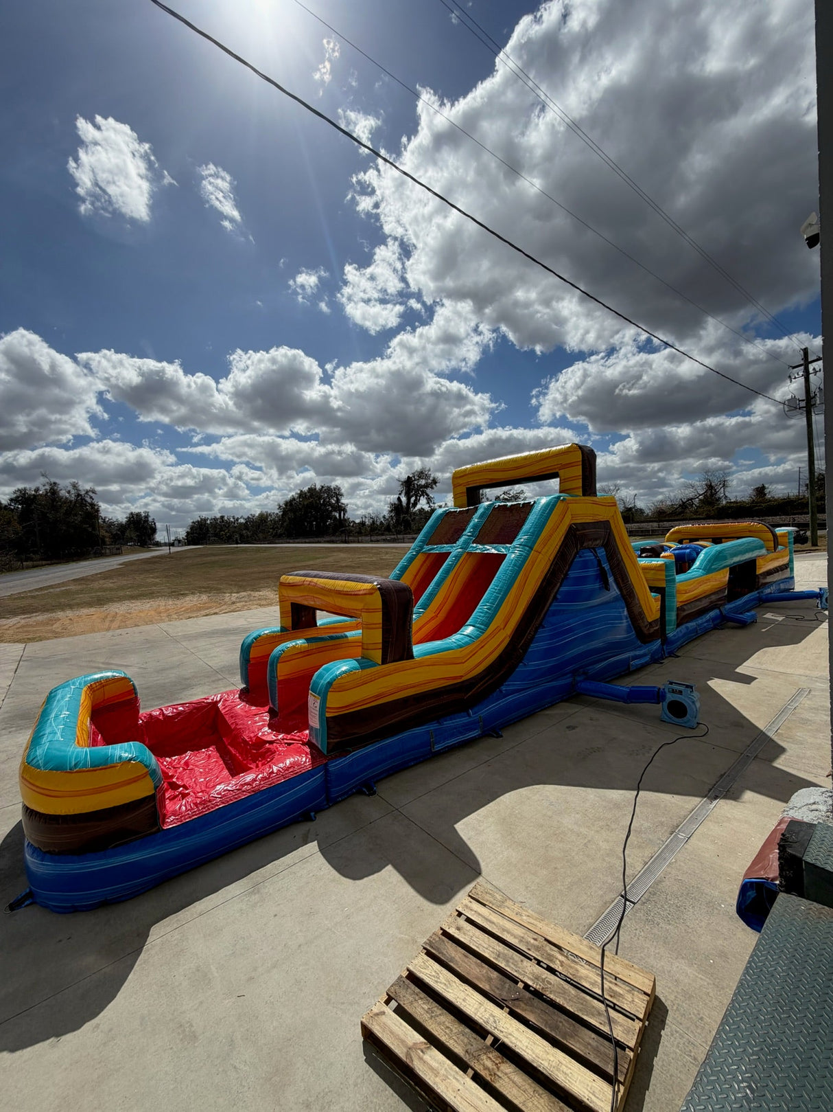 62ft Tropic Shock 2 - Piece Wet/Dry Inflatable Obstacle Course - BounceWave Inflatable Sales