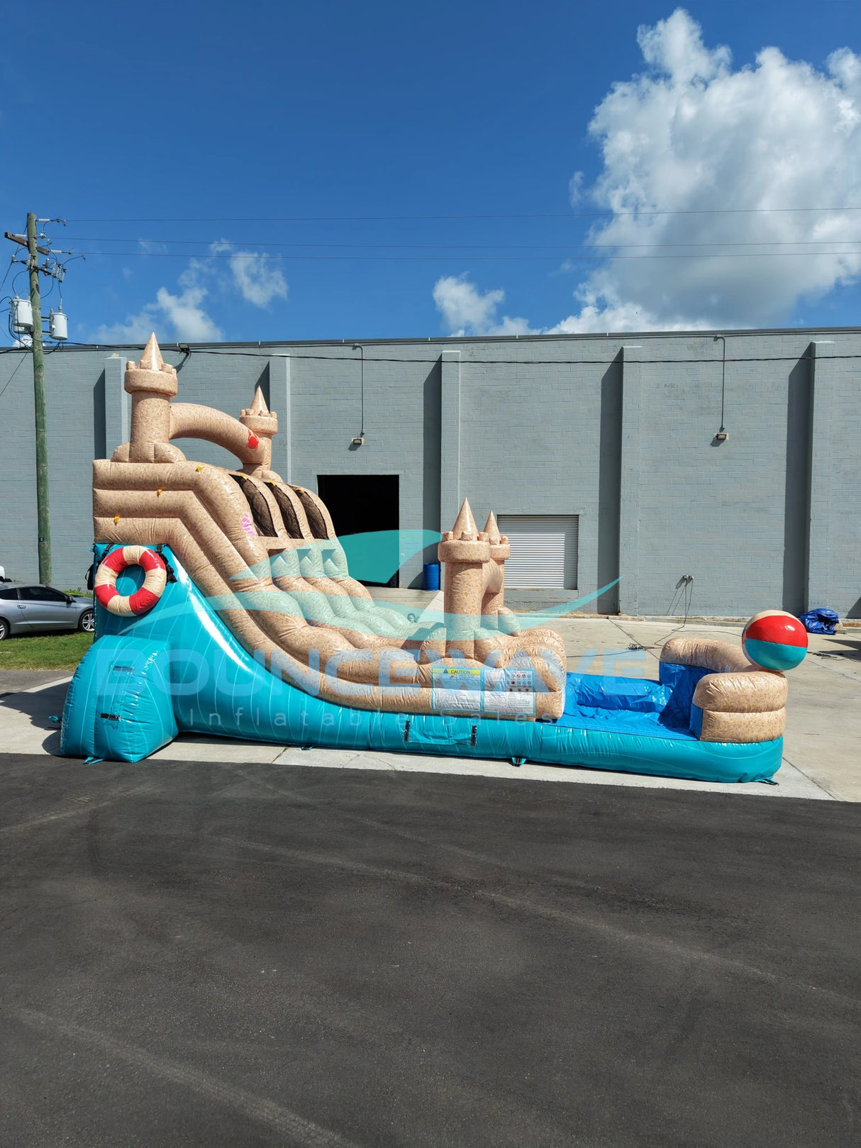 15ft Sandcastle Beach Dual Lane Water Slide – Center Climb