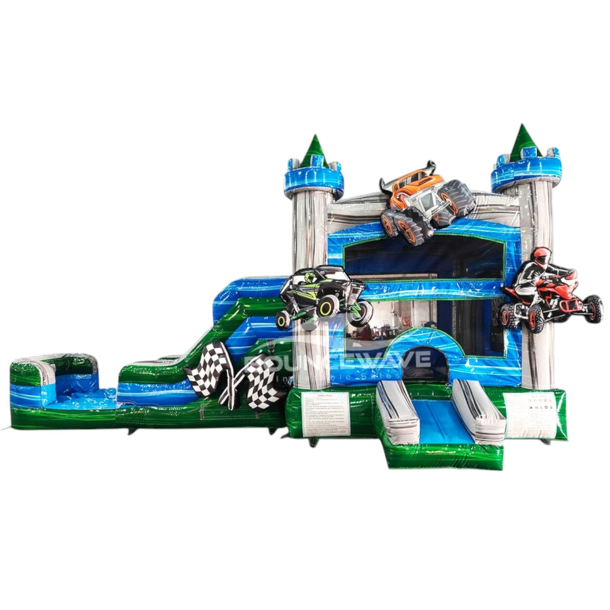 AdventureX Commercial 4 - in - 1 Bounce House with Slide Combo (Wet/Dry) - BounceWave Inflatable Sales