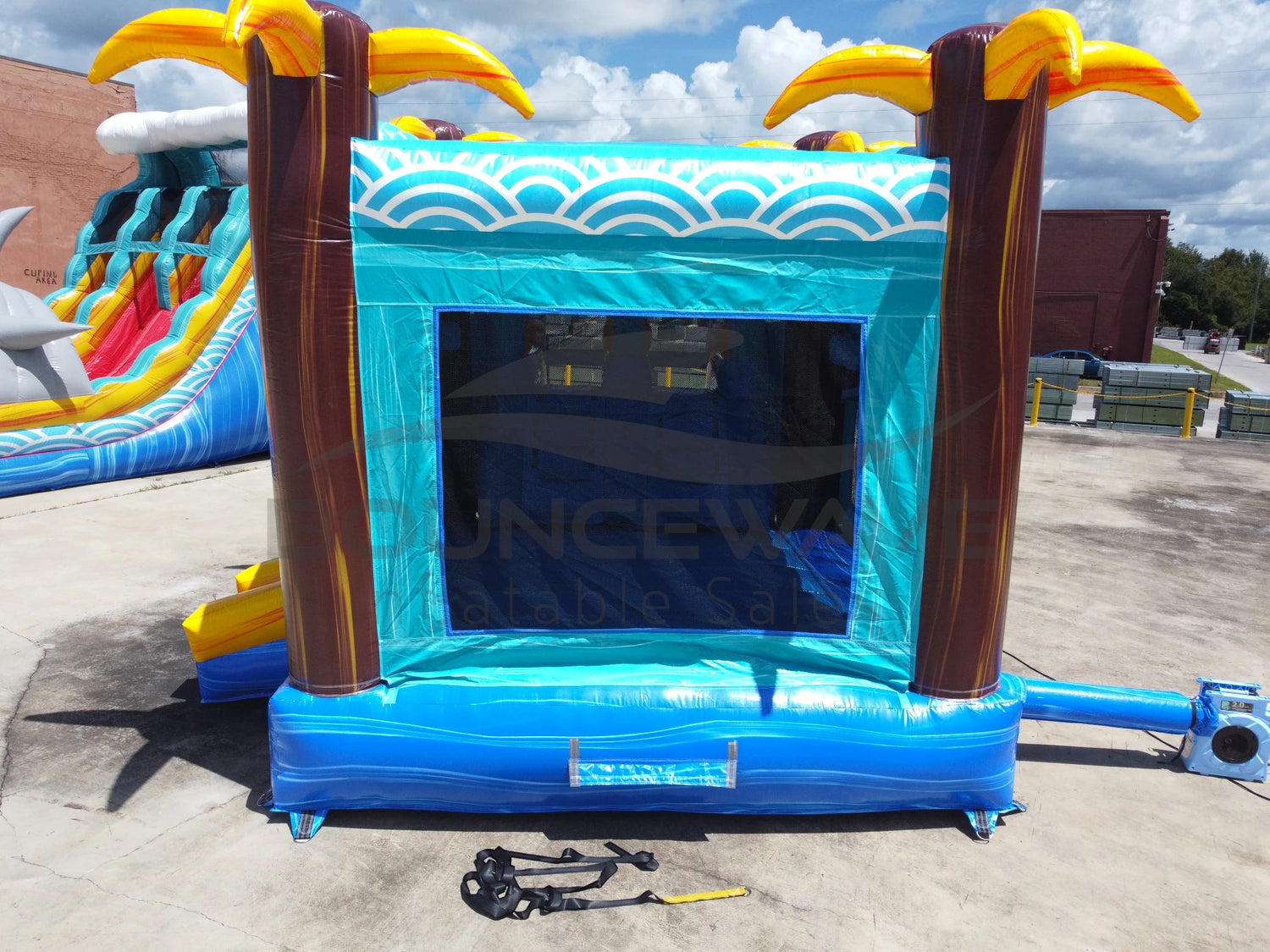 Akua Falls Dual Lane Bounce House with Slide (Wet/Dry) - BounceWave Inflatable Sales