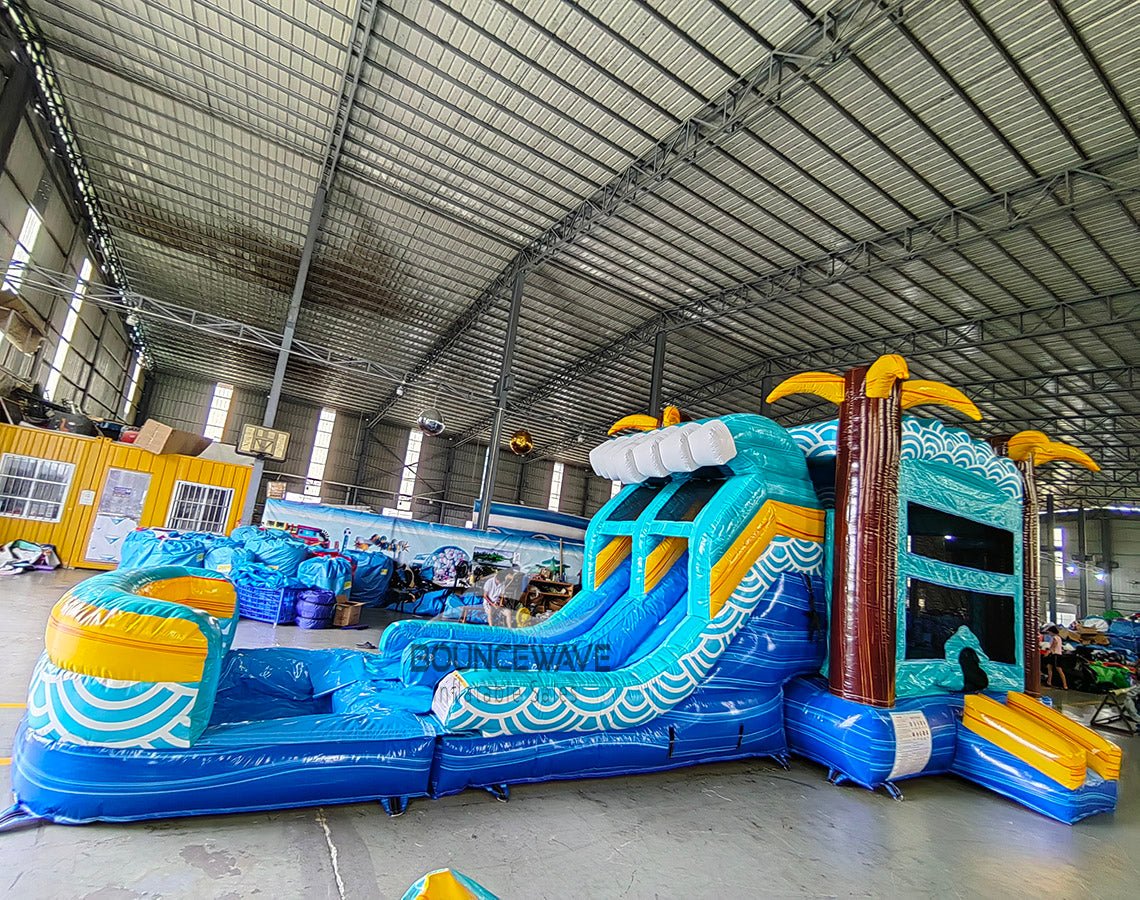 Akua Falls Dual Lane Commercial Inflatable Combo (Wet/Dry) - BounceWave Inflatable Sales