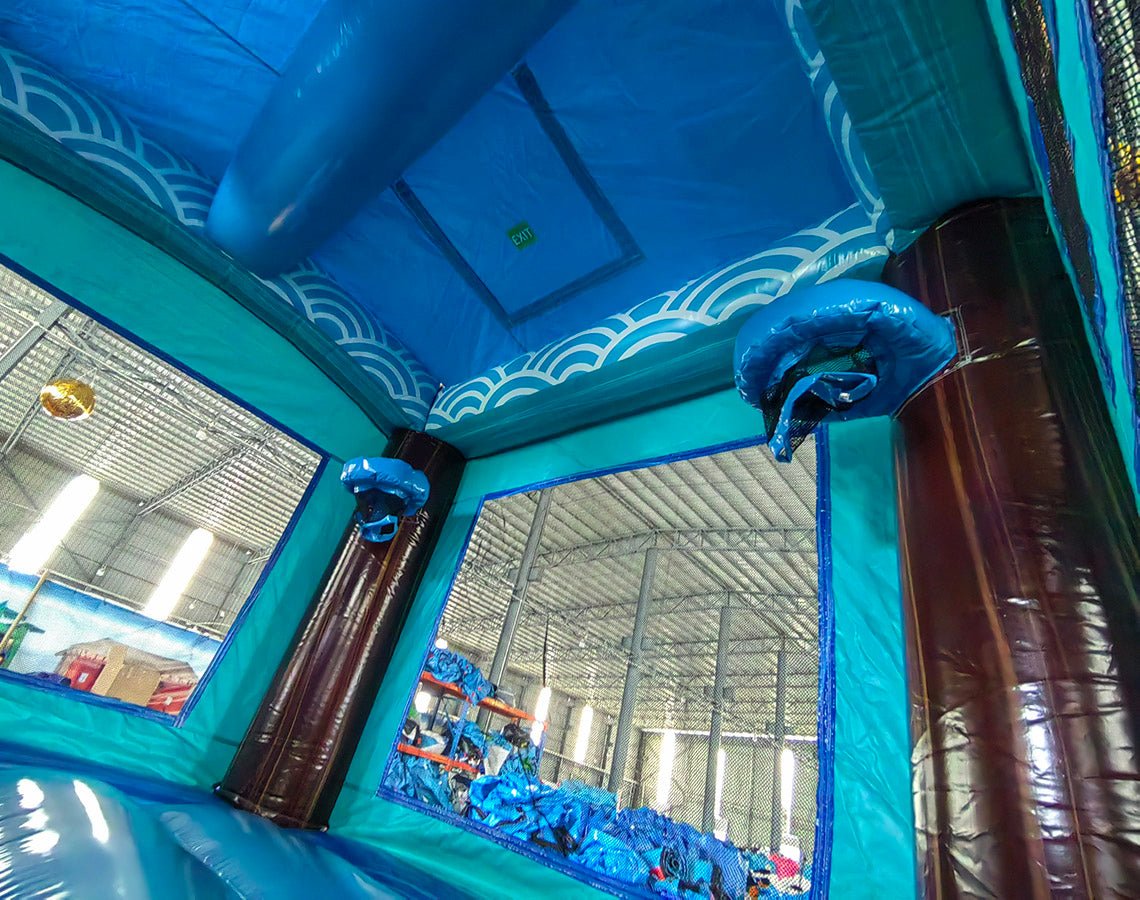 Akua Falls Dual Lane Commercial Inflatable Combo (Wet/Dry) - BounceWave Inflatable Sales