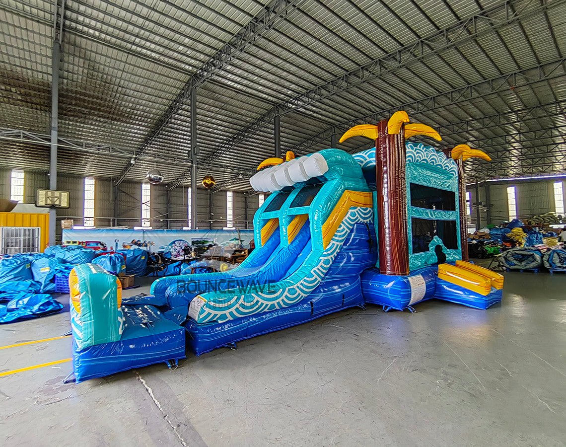 Akua Falls Dual Lane Commercial Inflatable Combo (Wet/Dry) - BounceWave Inflatable Sales