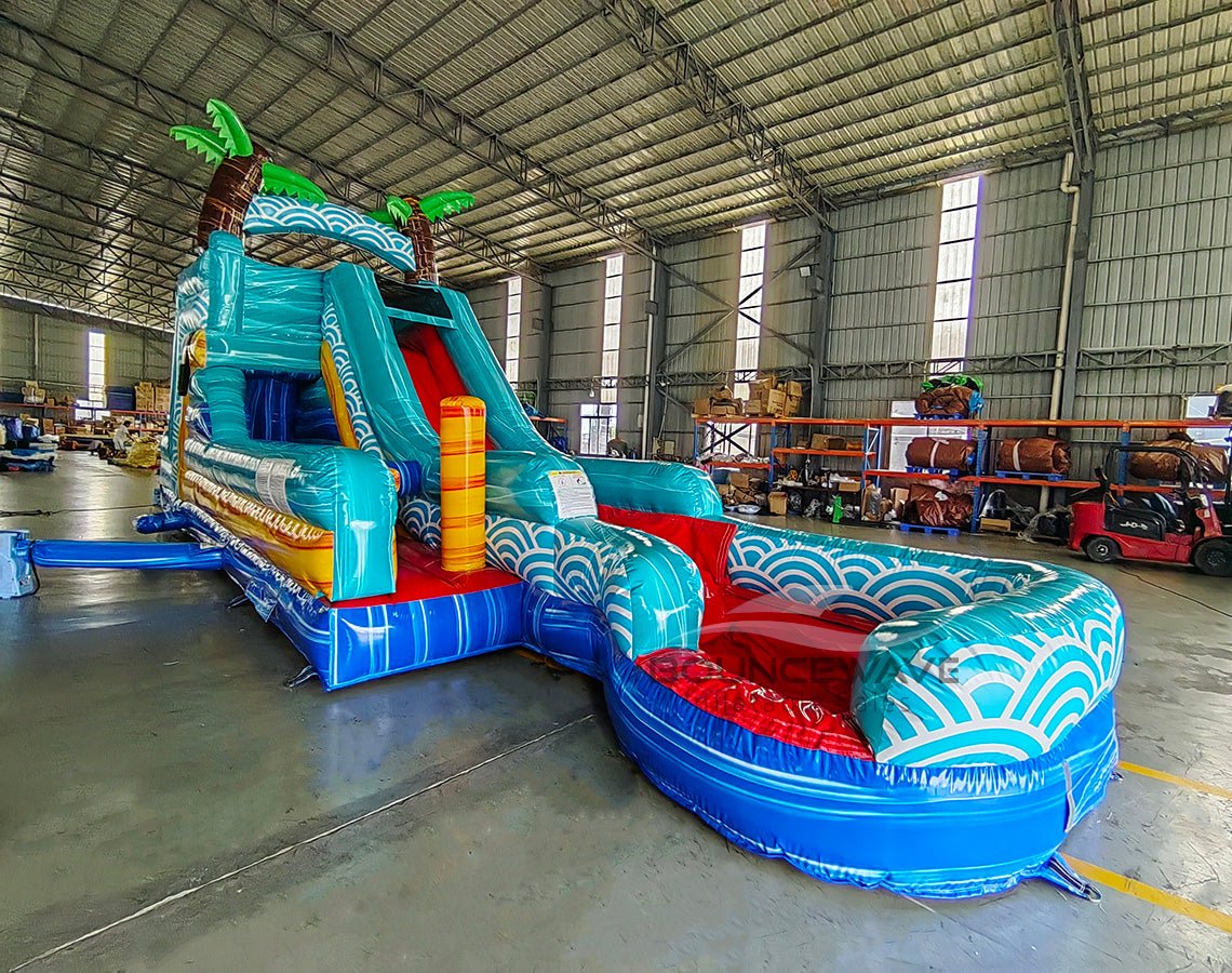 Akua Falls Single Dash Splash Inflatable Obstacle Course - BounceWave Inflatable Sales