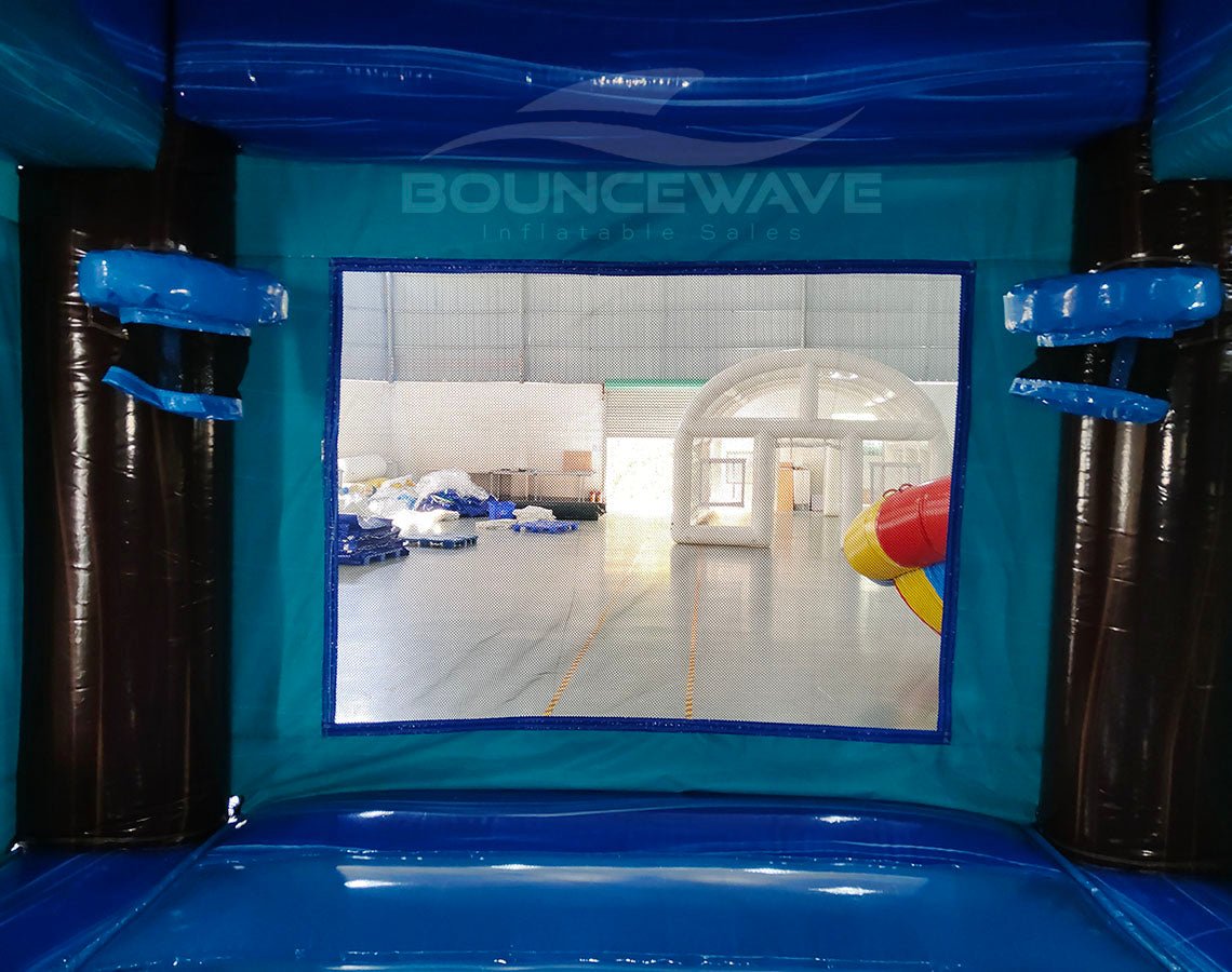 Bahama Blast Dual Lane Bounce House with Slide (Wet/Dry) - BounceWave Inflatable Sales