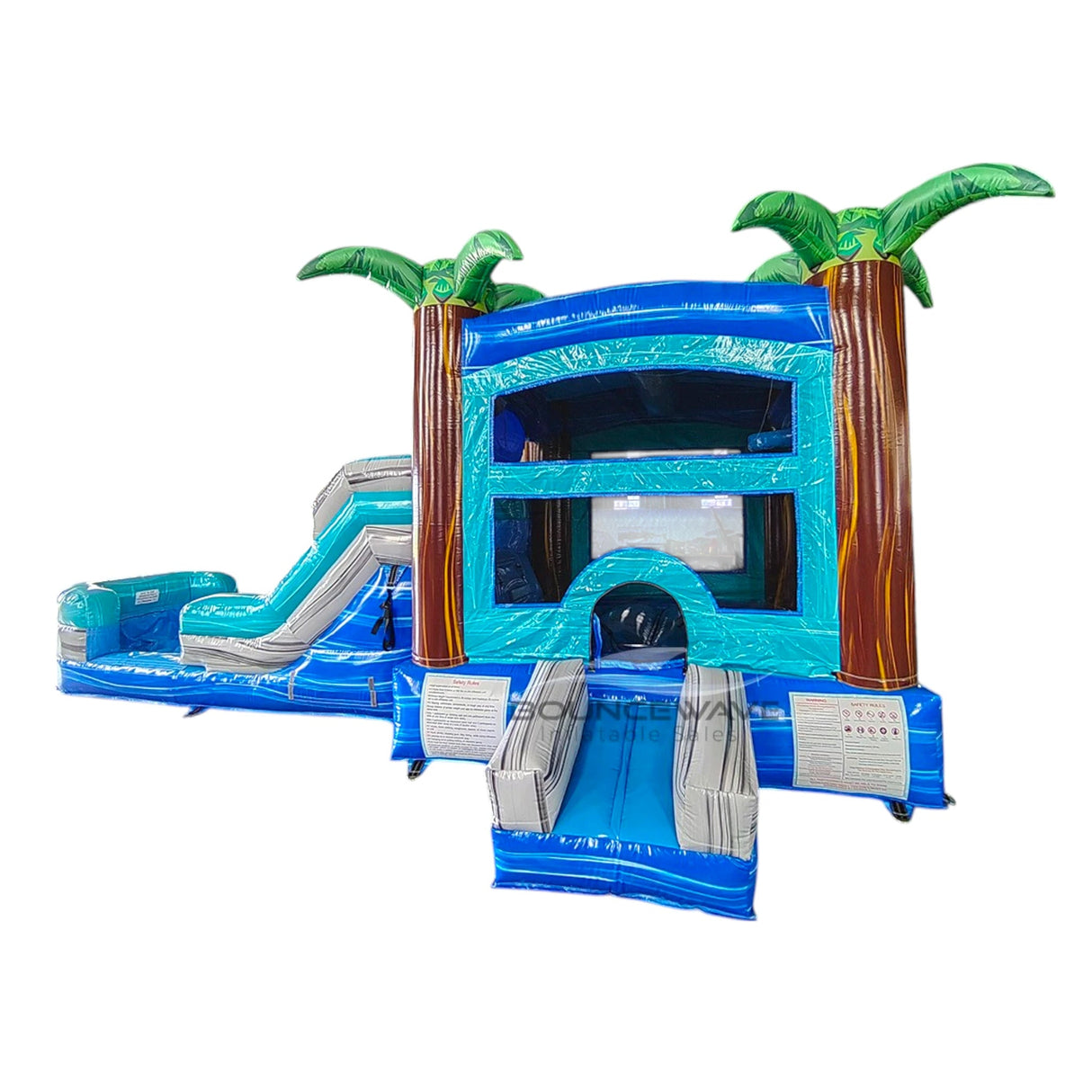 Bahama Blast Single Lane Bounce House with Slide Combo (Wet/Dry) - BounceWave Inflatable Sales
