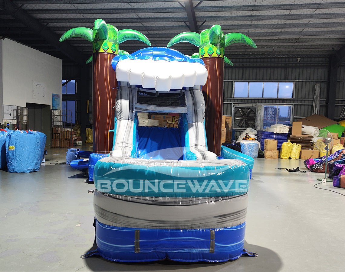 Bahama Wave Single Lane Bounce House with Slide Combo (Wet/Dry) - BounceWave Inflatable Sales