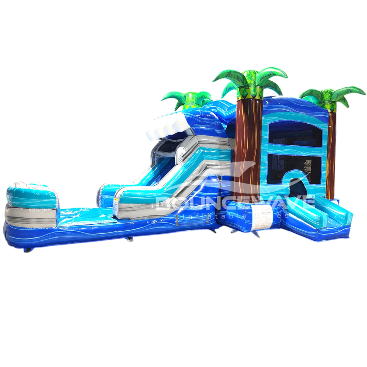Bahama Wave Single Lane Bounce House with Slide Combo (Wet/Dry) - BounceWave Inflatable Sales