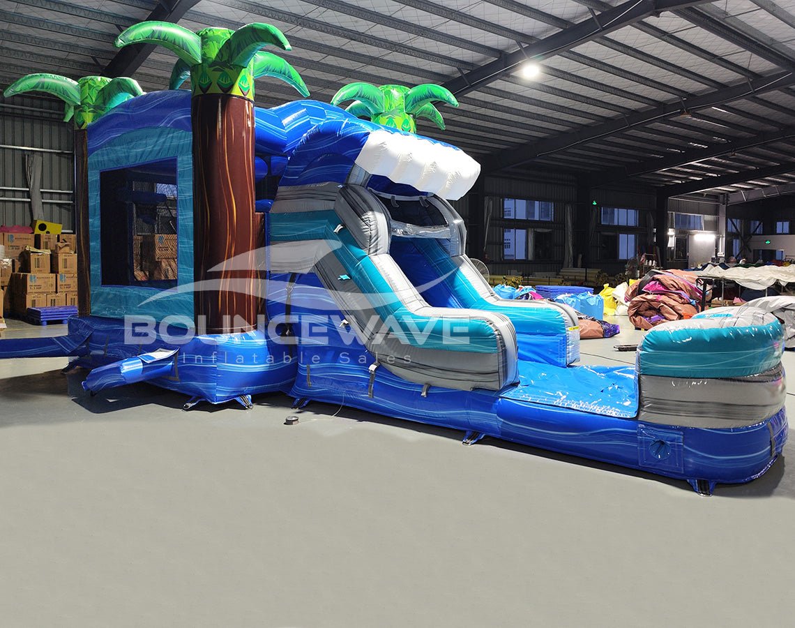 Bahama Wave Single Lane Bounce House with Slide Combo (Wet/Dry) - BounceWave Inflatable Sales