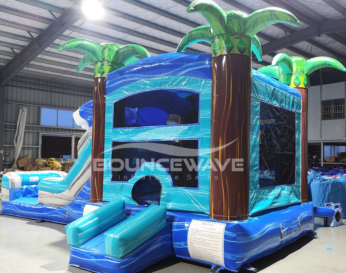 Bahama Wave Single Lane Bounce House with Slide Combo (Wet/Dry) - BounceWave Inflatable Sales