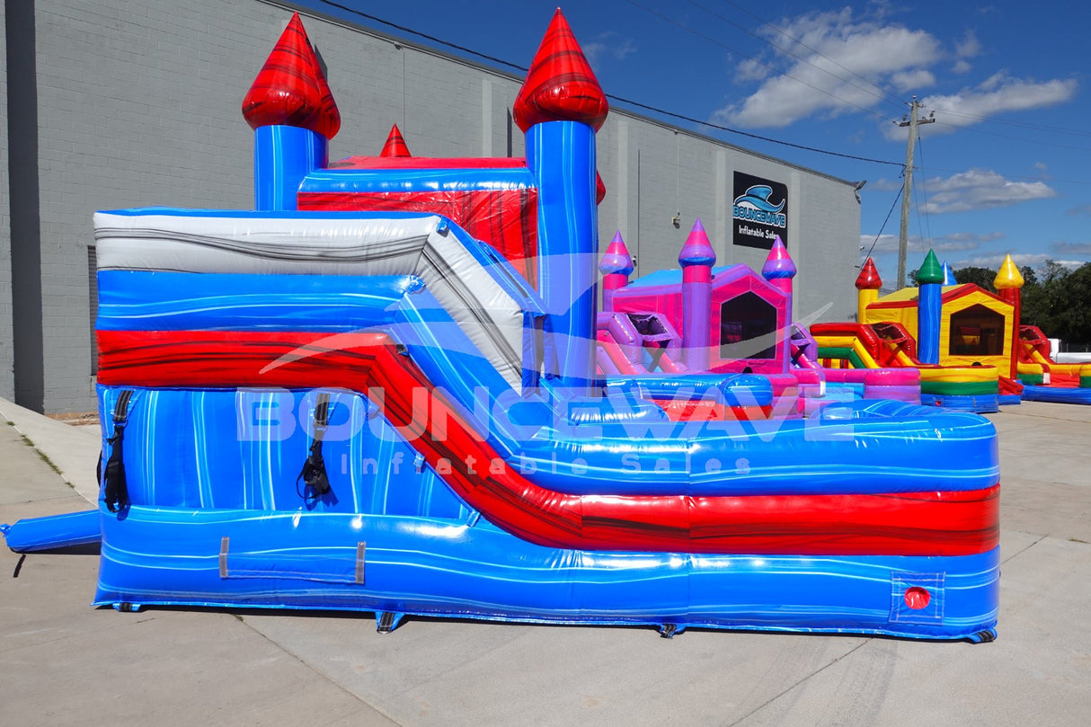 Baja Splash Econo Duo Bounce & Slide Combo (Wet/Dry) - BounceWave Inflatable Sales