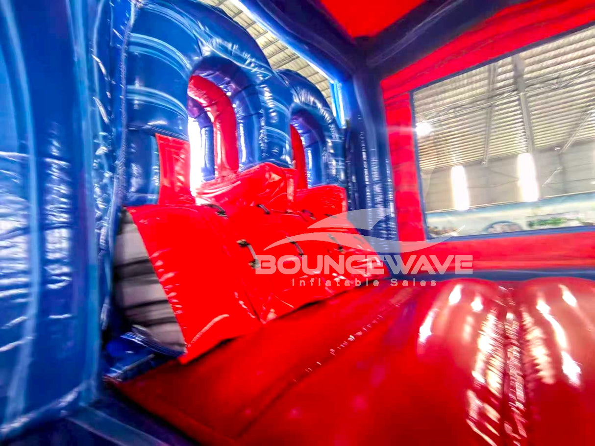 Baja Splash PowerPlay Dual Lane Bounce House with Slide Combo - BounceWave Inflatable Sales