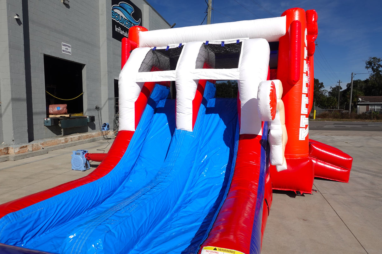 Cheerleader Dual Lane Wet/Dry Bounce House with Slide Combo – Commercial Inflatable - BounceWave Inflatable Sales